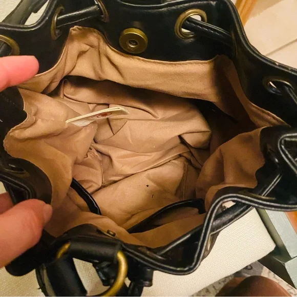 Lucky Brand Womens Bali Hai Sling Fabric Purse Black/White Geometric Pattern - Picture 11 of 14